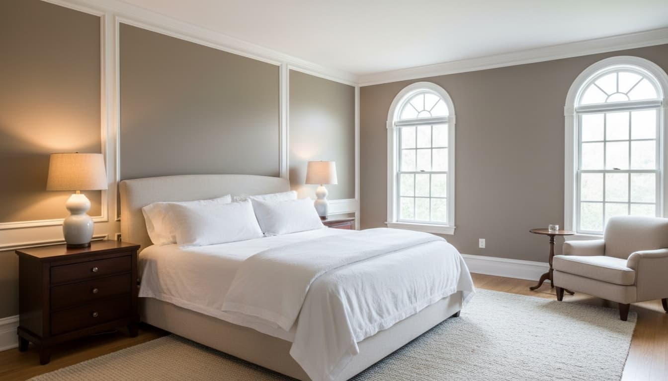 Beautifully painted master bedroom