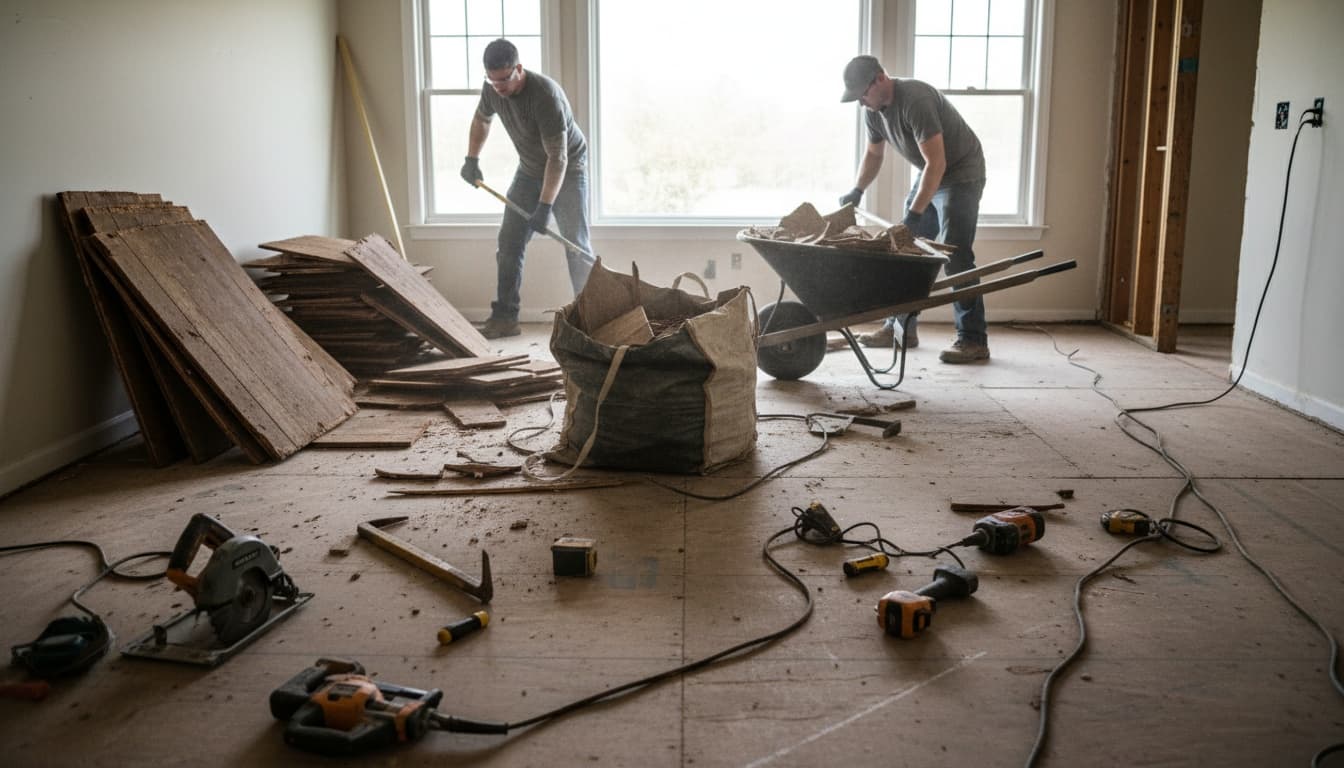 Removing existing hardwood flooring